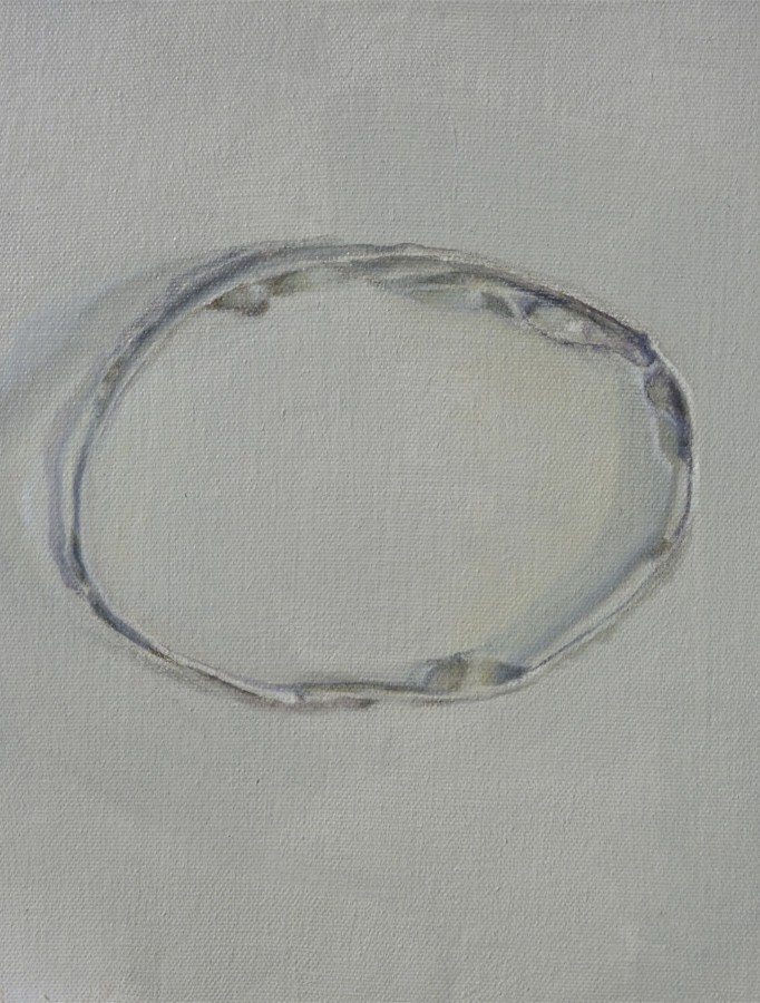 Tin Ring Silver White, oil on canvas, 8 X 10 inches, 2011